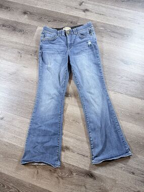 Democracy Women's "Ab"solution Bootcut Jeans Medium Wash Distressed Size 10